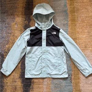 The North Face Kids' Two-Tone Hooded Rain Jacket - Light Gray Blue/Black
